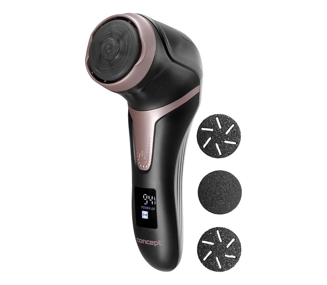 Concept PN3020 - Elektrický pilník PERFECT SKIN 5V 1200 mAh IPX6 čierna/ružové zlato PN3020