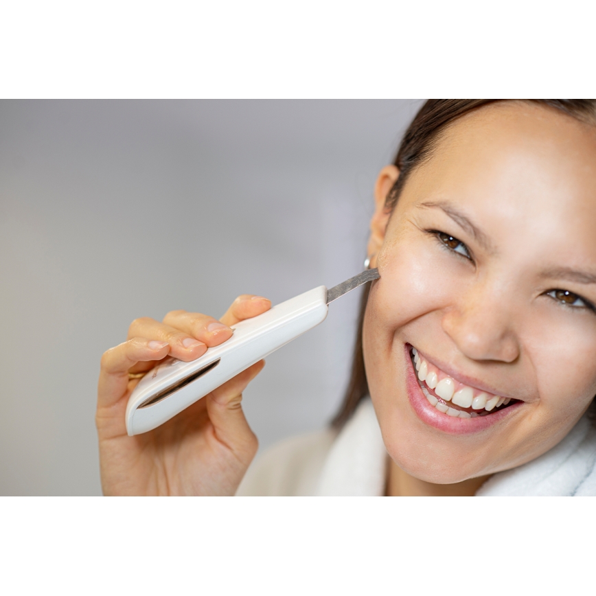 Concept PO2030 - Kozmetická ultrazvuková špachtľa PERFECT SKIN 2,5W/5V USB 600 mAh biela
