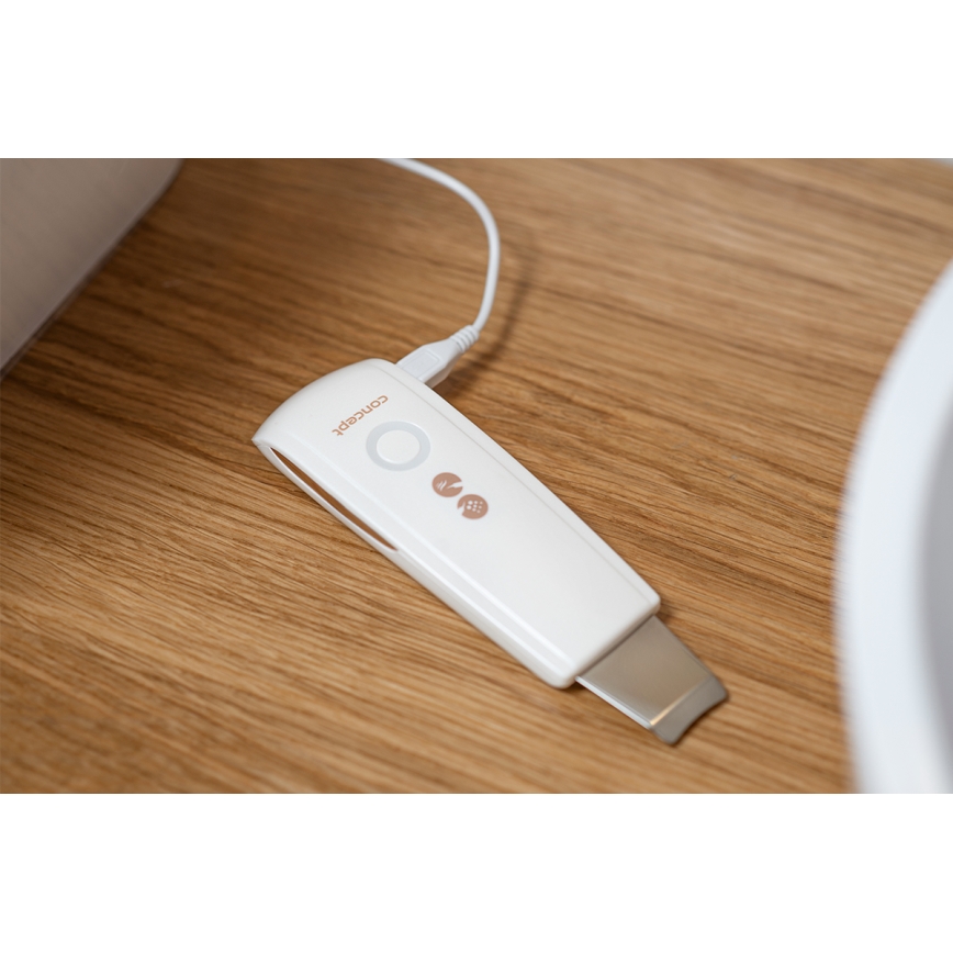 Concept PO2030 - Kozmetická ultrazvuková špachtľa PERFECT SKIN 2,5W/5V USB 600 mAh biela