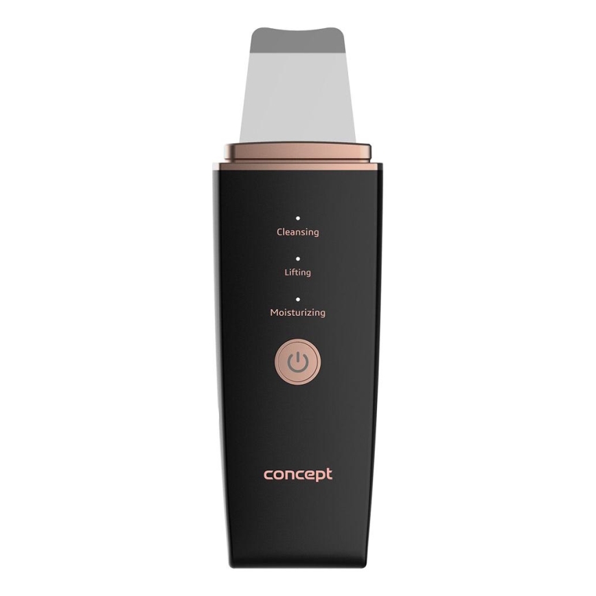 Concept PO2060 - Kozmetická ultrazvuková špachtľa PERFECT SKIN 3,5W/5V USB 500 mAh IPX6 čierna