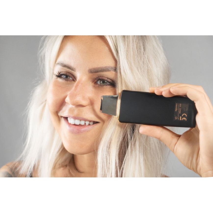 Concept PO2060 - Kozmetická ultrazvuková špachtľa PERFECT SKIN 3,5W/5V USB 500 mAh IPX6 čierna