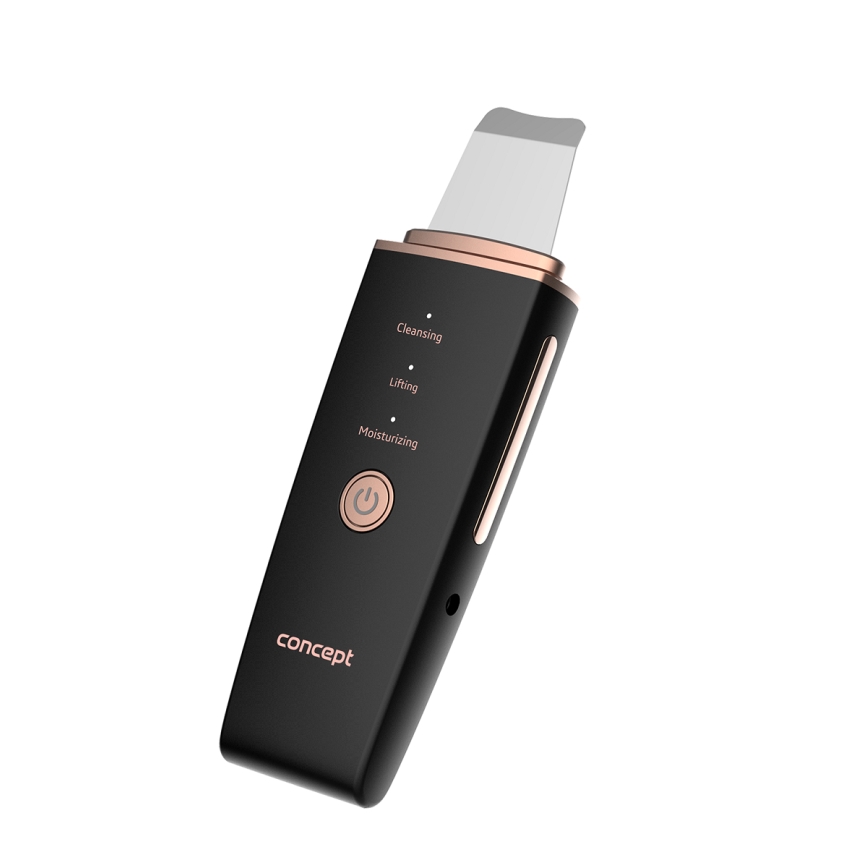 Concept PO2060 - Kozmetická ultrazvuková špachtľa PERFECT SKIN 3,5W/5V USB 500 mAh IPX6 čierna