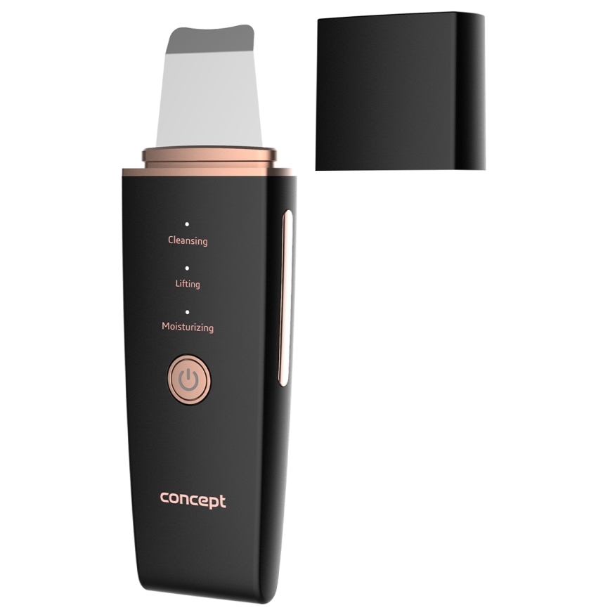 Concept PO2060 - Kozmetická ultrazvuková špachtľa PERFECT SKIN 3,5W/5V USB 500 mAh IPX6 čierna