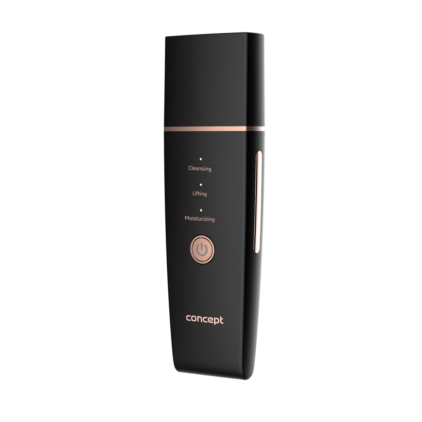 Concept PO2060 - Kozmetická ultrazvuková špachtľa PERFECT SKIN 3,5W/5V USB 500 mAh IPX6 čierna