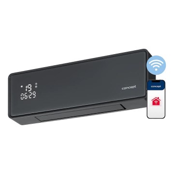 Concept QH4100 - Elektrický ohrievač 1000/2000W Wi-Fi IP22 sivý + diaľkové ovládanie