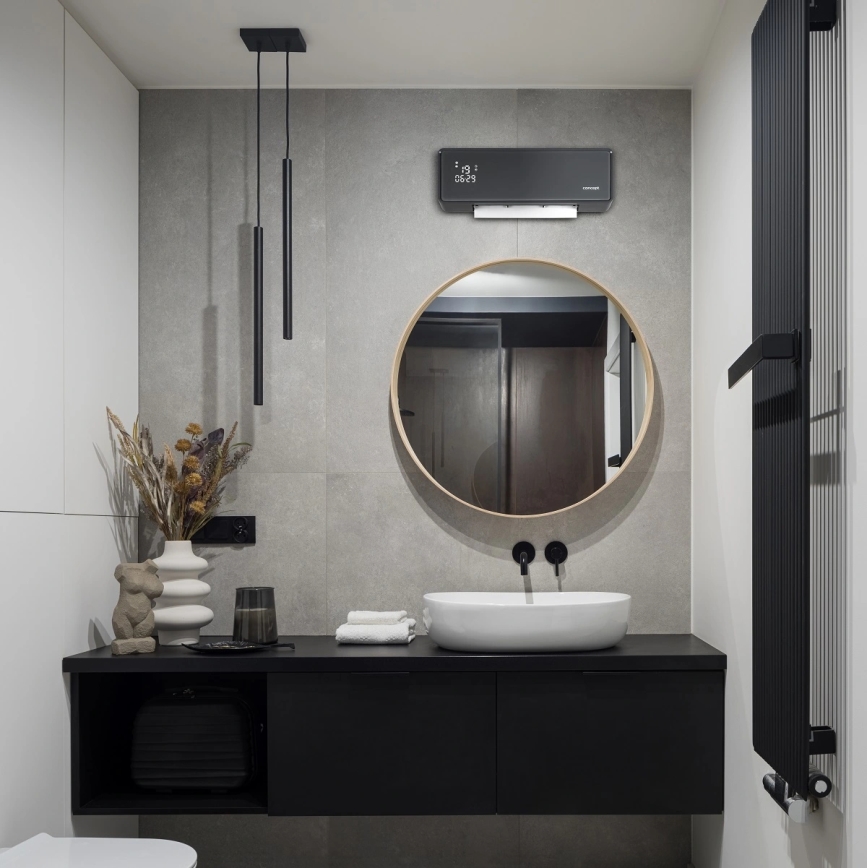 Concept QH4100 - Elektrický ohrievač 1000/2000W Wi-Fi IP22 sivý + diaľkové ovládanie