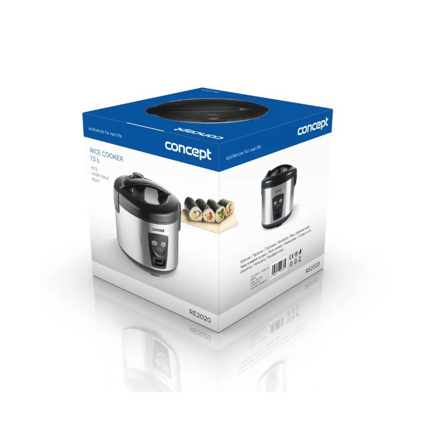 Concept RE2020 - Ryžovar 2 v 1 650 W/230 V 1,5 l nerez/čierna