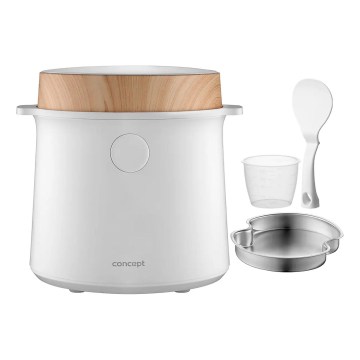 Concept RE3030 - Digitálny ryžovar 2 v 1 380 W/230 V 1,5 l biela/dekor dreva