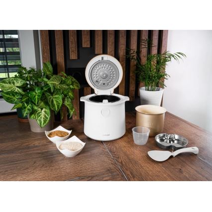 Concept RE3030 - Digitálny ryžovar 2 v 1 380 W/230 V 1,5 l biela/dekor dreva