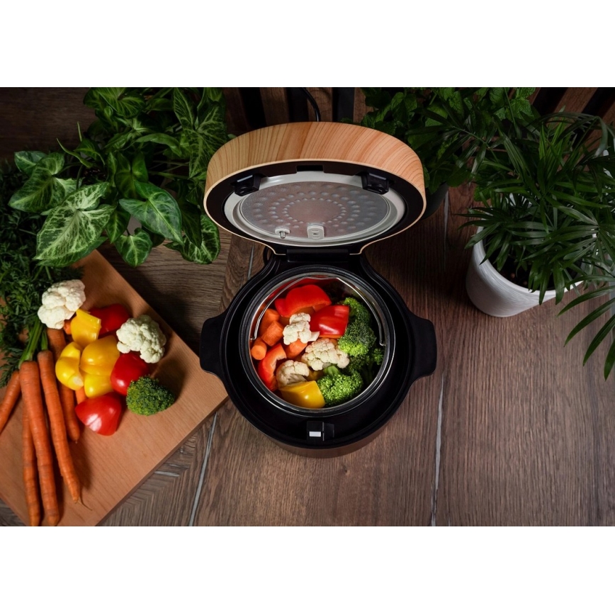 Concept RE4040 - Digitálny ryžovar 2v1 450 W/230 V 2 l čierny/drevený dekor