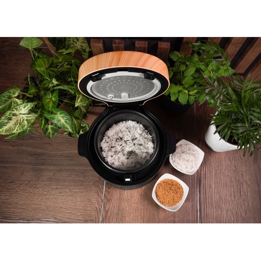 Concept RE4040 - Digitálny ryžovar 2v1 450 W/230 V 2 l čierny/drevený dekor