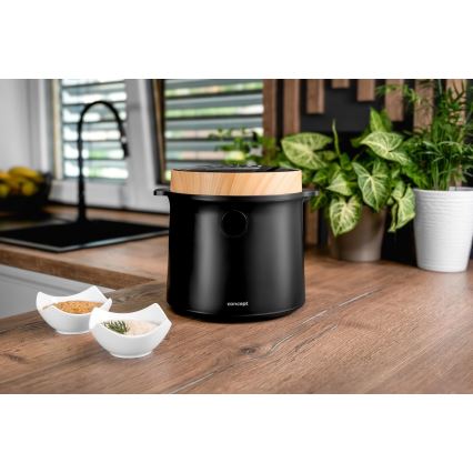 Concept RE4040 - Digitálny ryžovar 2v1 450 W/230 V 2 l čierny/drevený dekor