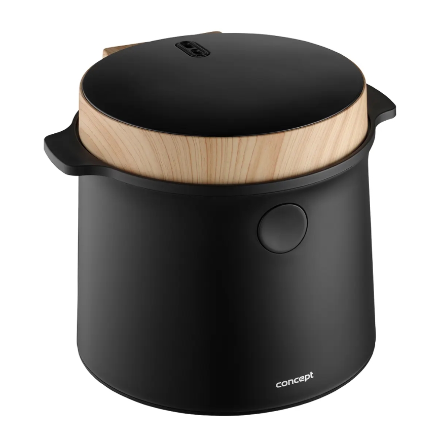 Concept RE4040 - Digitálny ryžovar 2v1 450 W/230 V 2 l čierny/drevený dekor