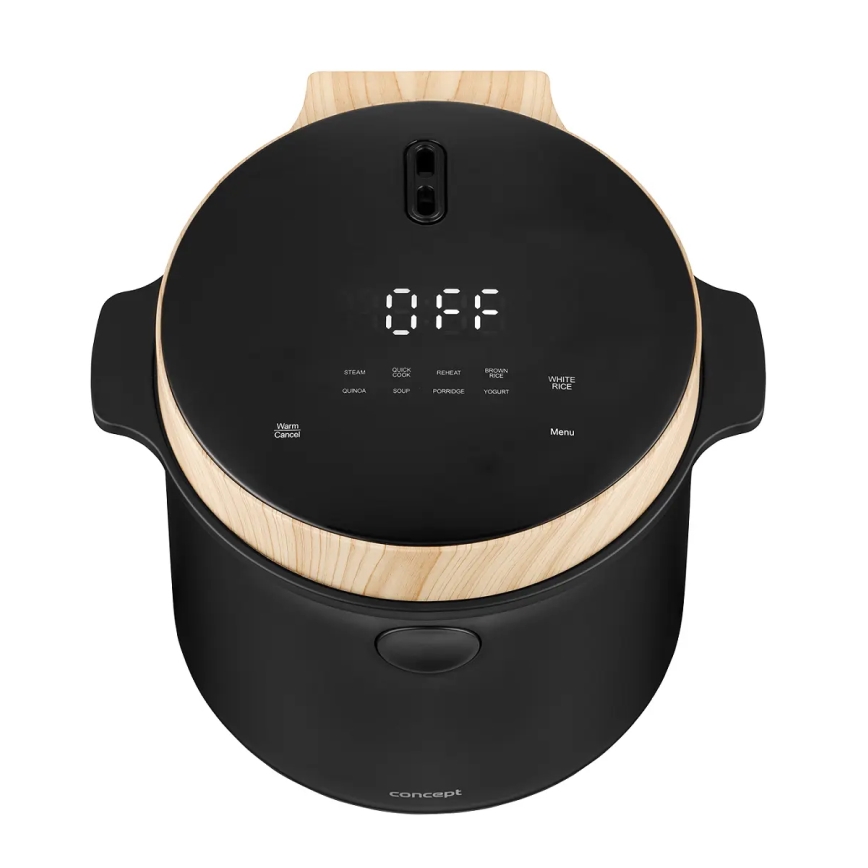 Concept RE4040 - Digitálny ryžovar 2v1 450 W/230 V 2 l čierny/drevený dekor