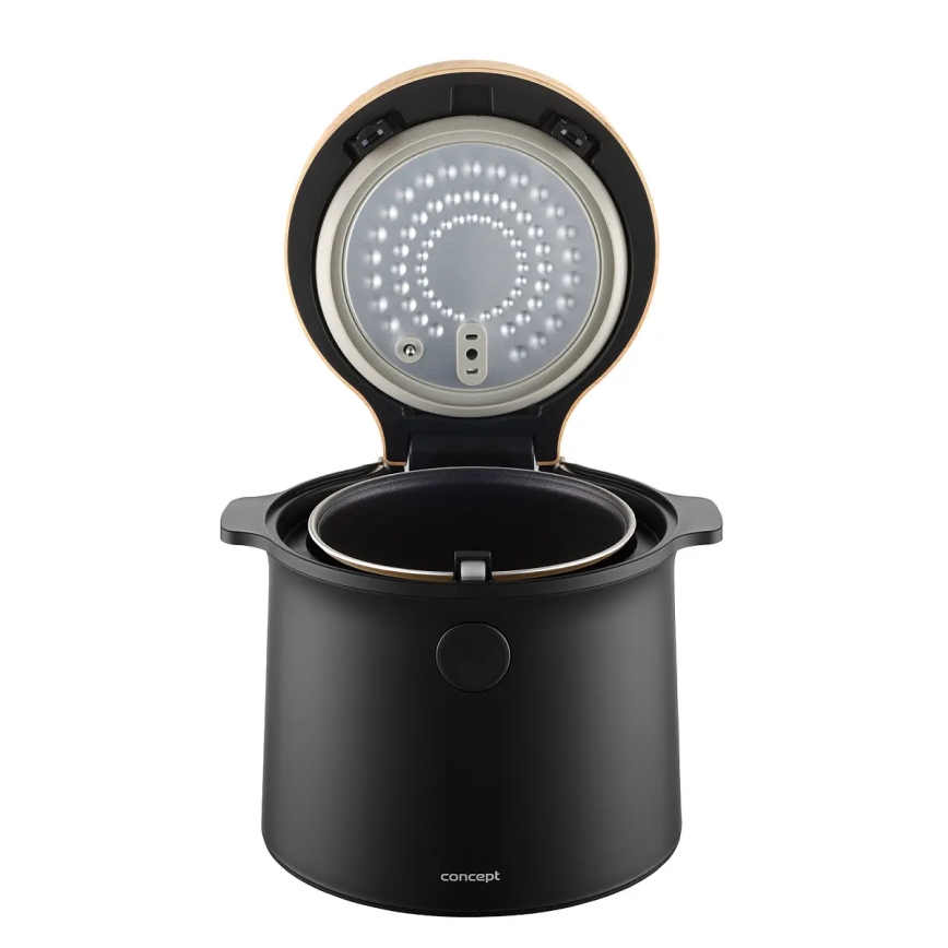 Concept RE4040 - Digitálny ryžovar 2v1 450 W/230 V 2 l čierny/drevený dekor