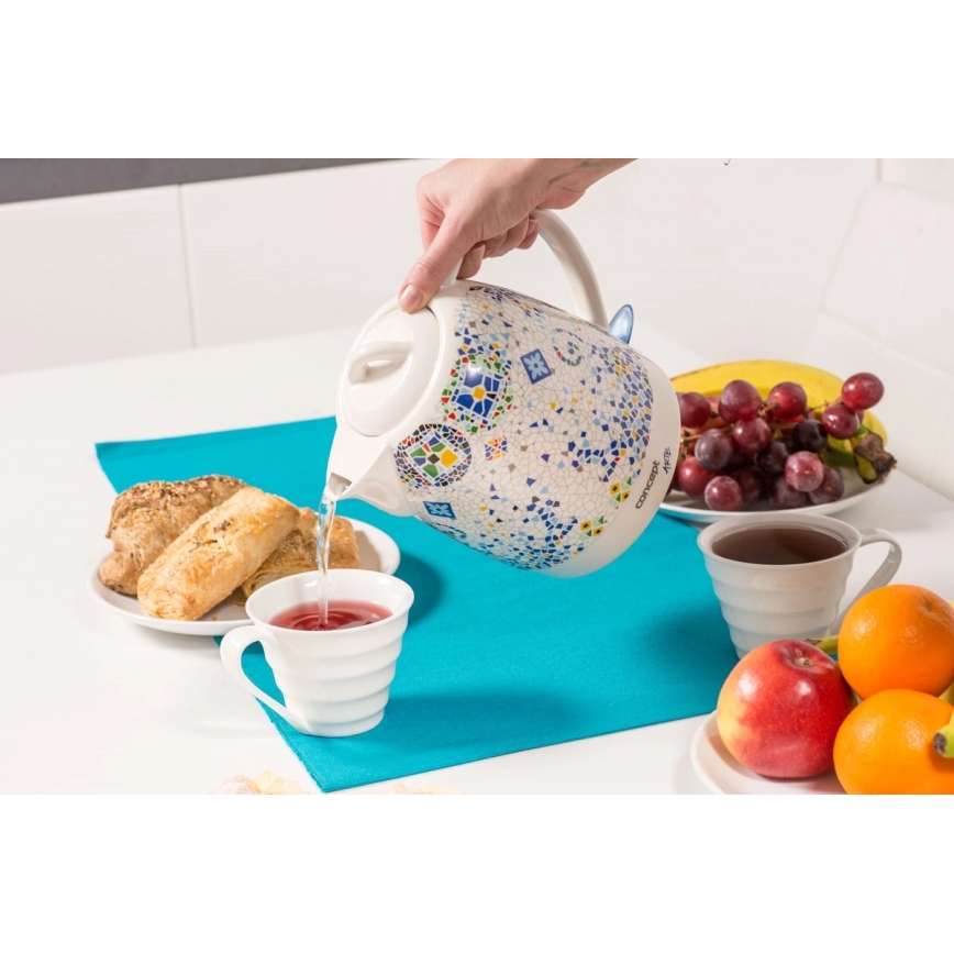 Concept RK0020 - Rýchlovarná kanvica 1,5 l 1350W/230V pestrofarebná/keramika