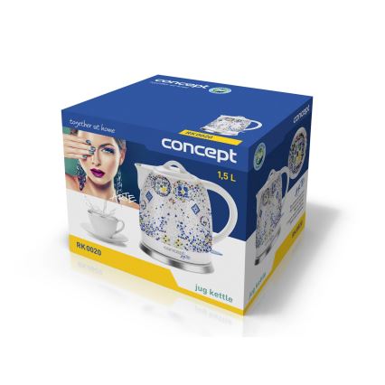 Concept RK0020 - Rýchlovarná kanvica 1,5 l 1350W/230V pestrofarebná/keramika