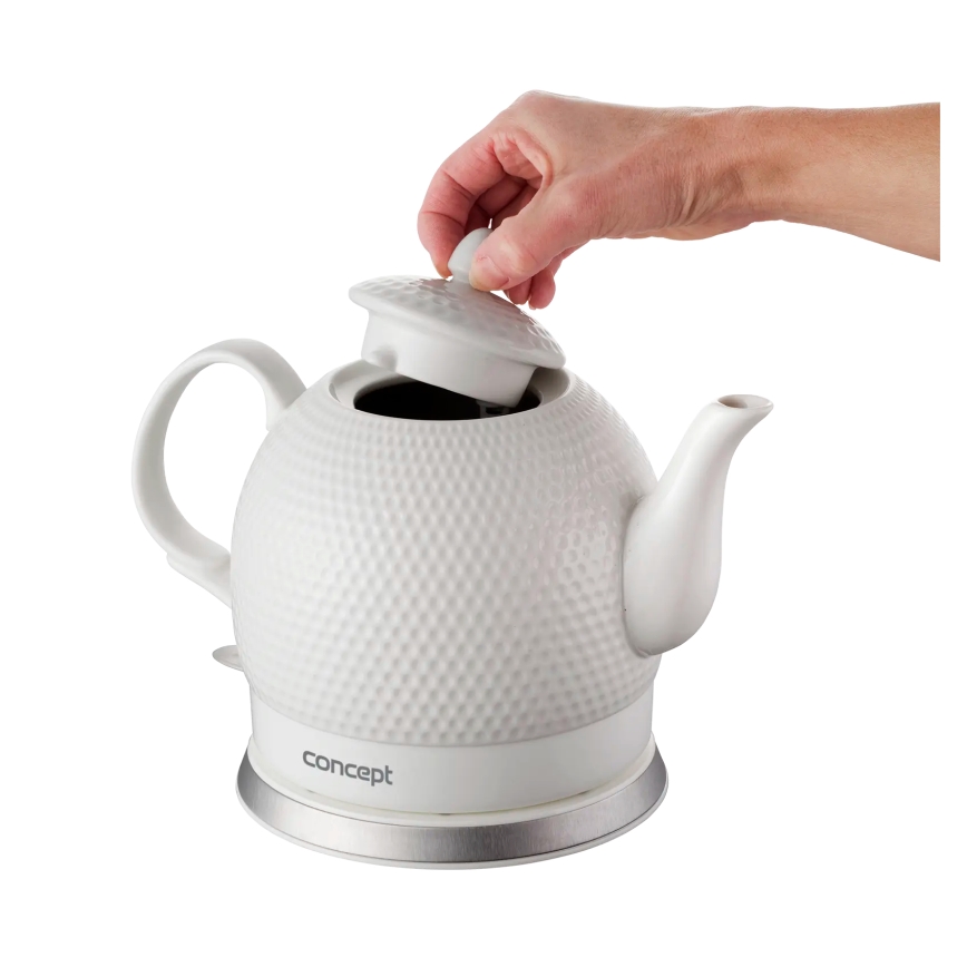 Concept RK0050 - Rýchlovarná kanvica 1,2 l 1000W/230V biela/keramika