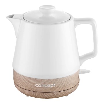 Concept RK0060 - Rýchlovarná kanvica 1 l 1000W/230V biela/keramika