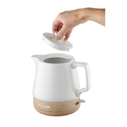 Concept RK0060 - Rýchlovarná kanvica 1 l 1000W/230V biela/keramika