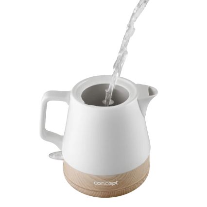 Concept RK0060 - Rýchlovarná kanvica 1 l 1000W/230V biela/keramika