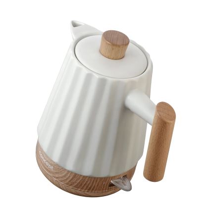Concept RK0090 - Rýchlovarná kanvica 1,5 l 1500W/230V biela/drevený dekor/keramika