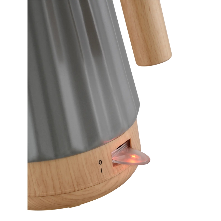 Concept RK0092 - Rýchlovarná kanvica 1,5 l 1500W/230V tmavošedá/drevený dekor/keramika