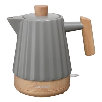 Concept RK0092 - Rýchlovarná kanvica 1,5 l 1500W/230V tmavošedá/drevený dekor/keramika