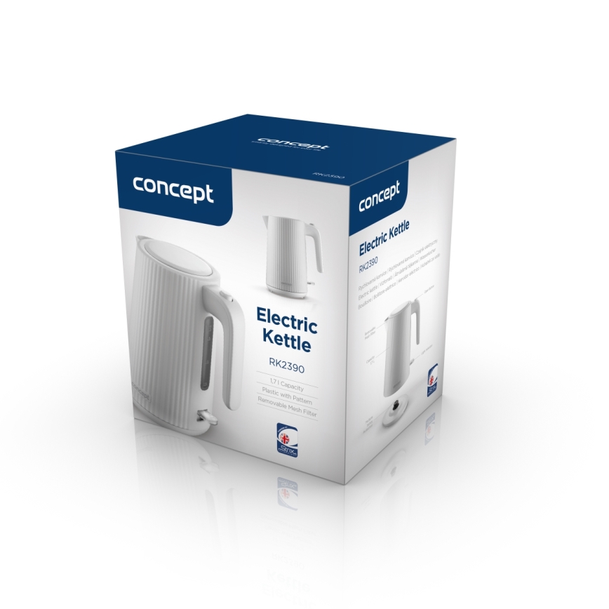 Concept RK2390 - Rýchlovarná kanvica 1,7 l 2200 W/230 V biela