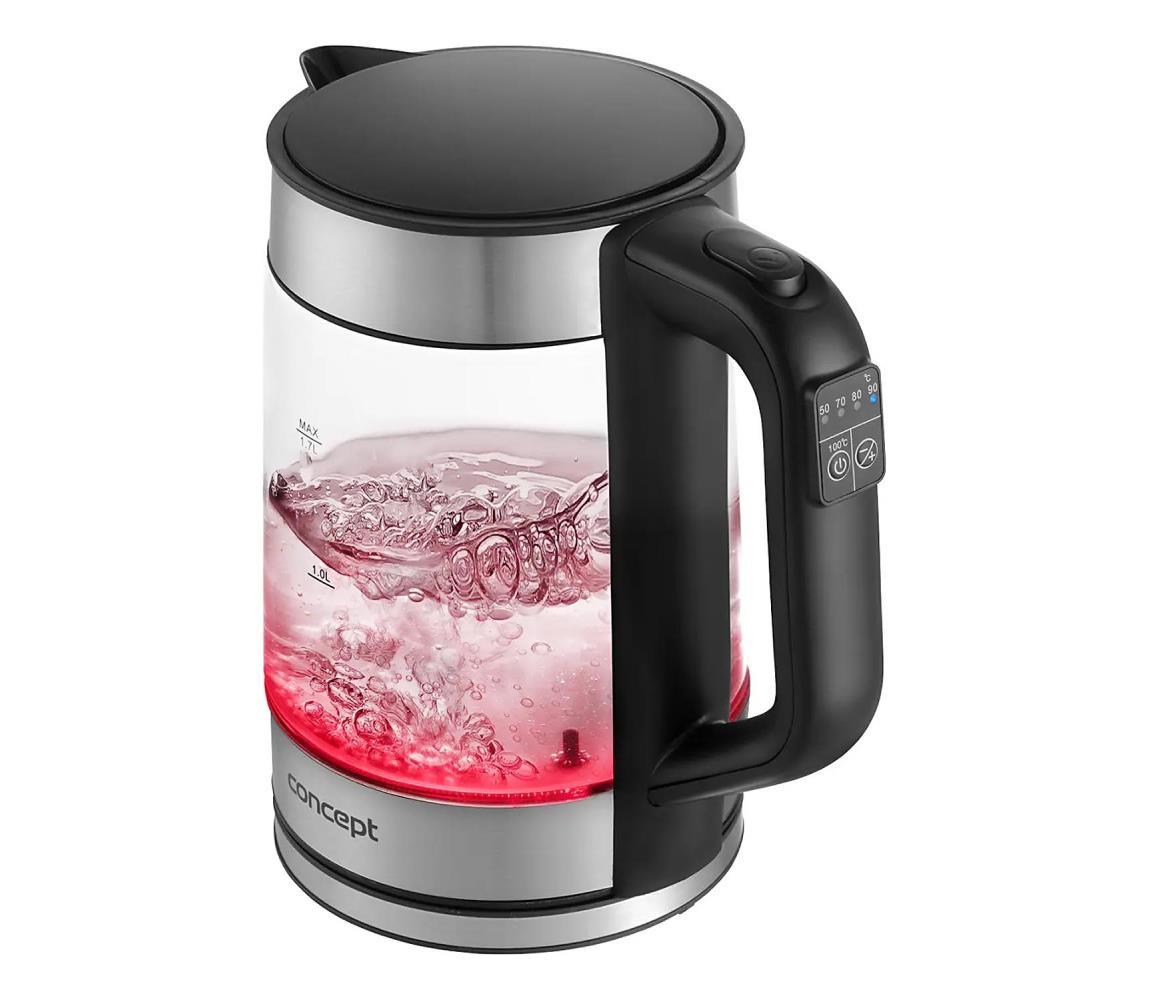 Concept RK4067 - Rýchlovarná kanvica s reguláciou teploty 1,7 l 2200W/230V nerezová rk4067
