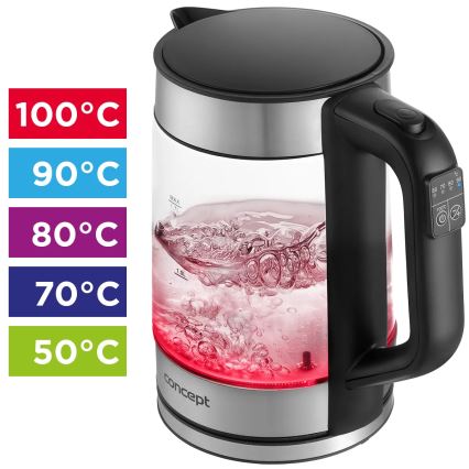 Concept RK4067 - Rýchlovarná kanvica s reguláciou teploty 1,7 l 2200W/230V nerezová
