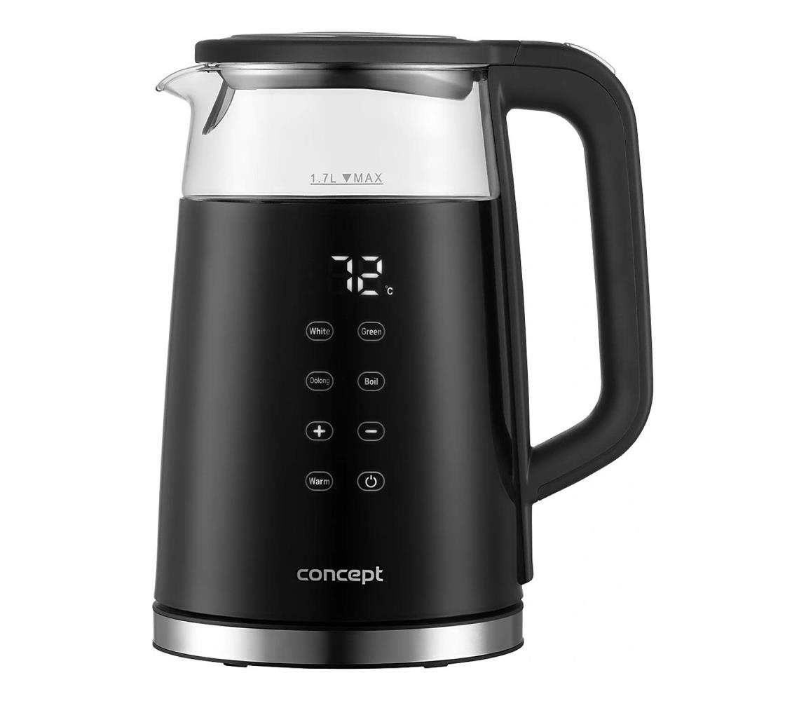 Concept RK4100 - Rýchlovarná kanvica s reguláciou teploty 1,7 l 2200W/230V čierna rk4100