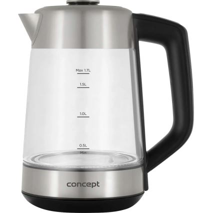 Concept RK4190 - Rýchlovarná kanvica s reguláciou teploty a filtrom, 1,7 l, 2200 W/230 V, nerezové prevedenie