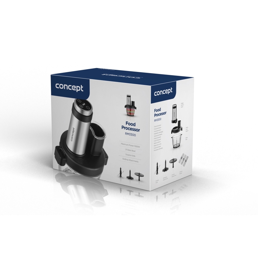 Concept RM3300 - Kuchynský robot so strúhadlom 1000W/230V čierna/nerez