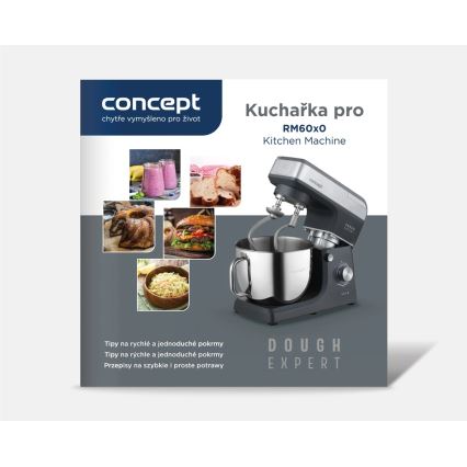 Concept RM6000 - Kuchynský planetárny robot DOUGH EXPERT 1900 W/230 V antracit/nerezová oceľ