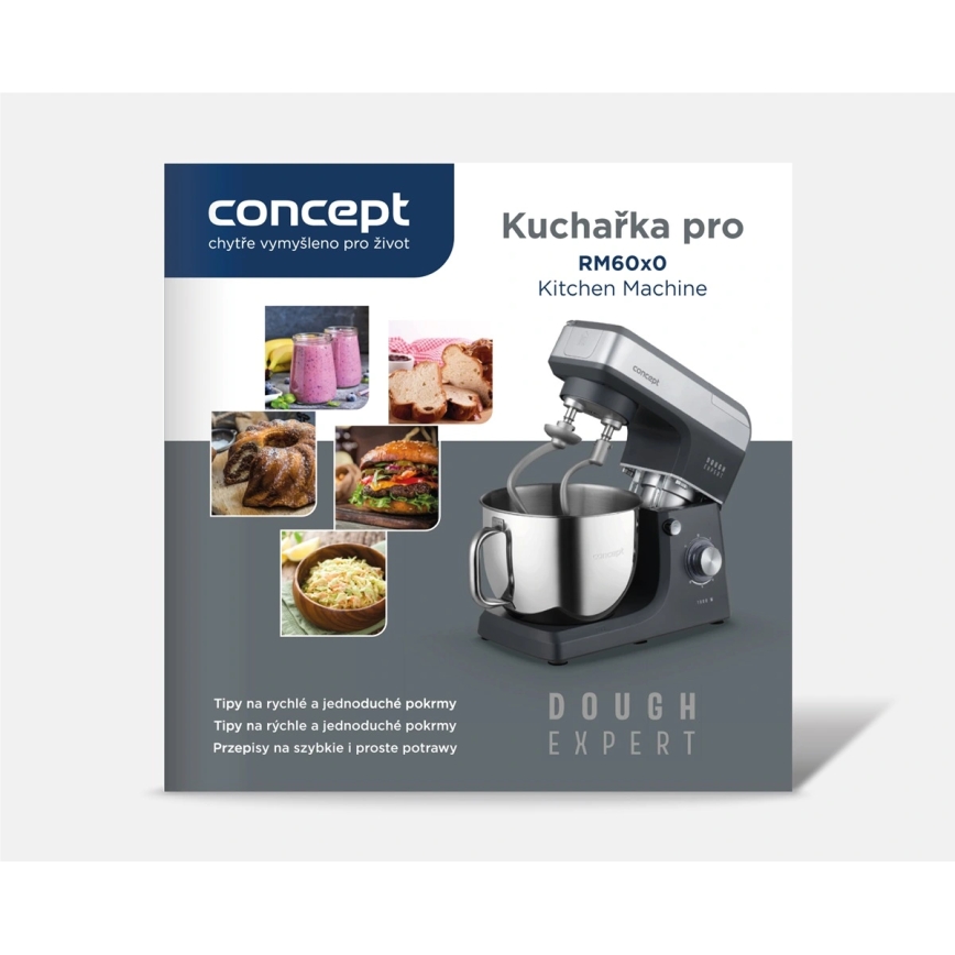 Concept RM6010 - Kuchynský planetárny robot DOUGH EXPERT 1900W/230V antracit/nerez