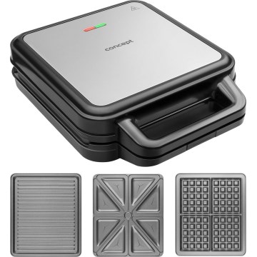 Concept SV3080 - Toustovač FAMILY 3v1 1200W/230V čierna/nerez