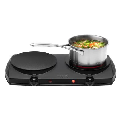 Concept VE3060 - Dvojplatničkový varič 2500W/230V čierny