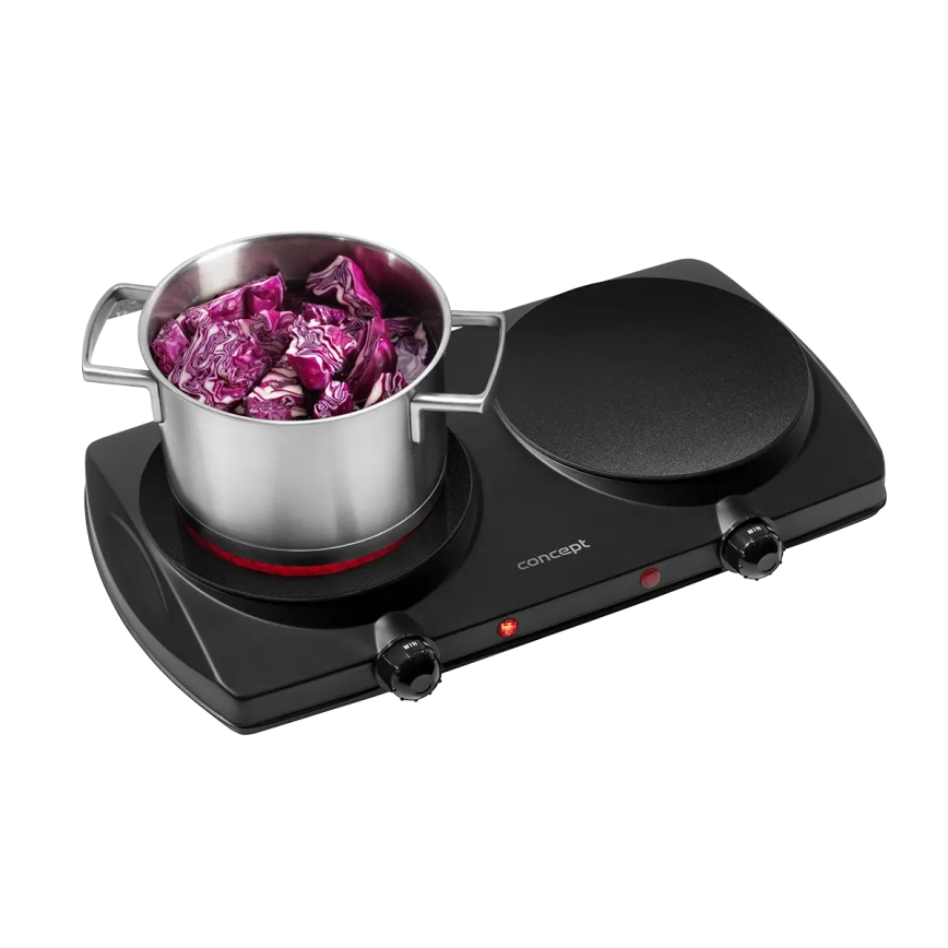 Concept VE3060 - Dvojplatničkový varič 2500W/230V čierny