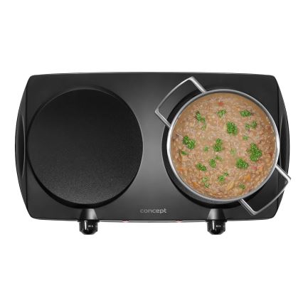 Concept VE3060 - Dvojplatničkový varič 2500W/230V čierny