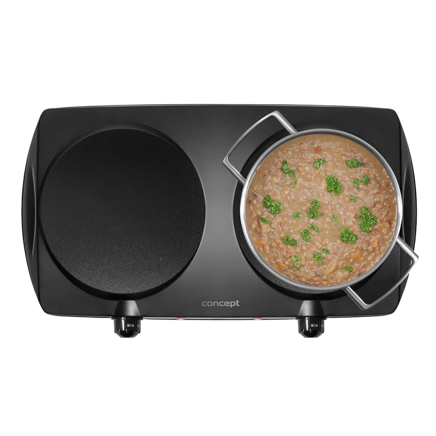 Concept VE3060 - Dvojplatničkový varič 2500W/230V čierny