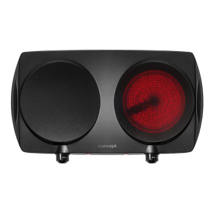 Concept VE3060 - Dvojplatničkový varič 2500W/230V čierny
