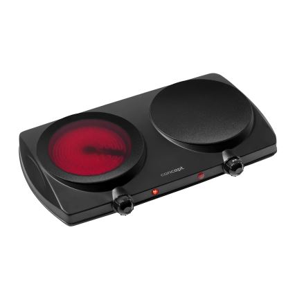 Concept VE3060 - Dvojplatničkový varič 2500W/230V čierny