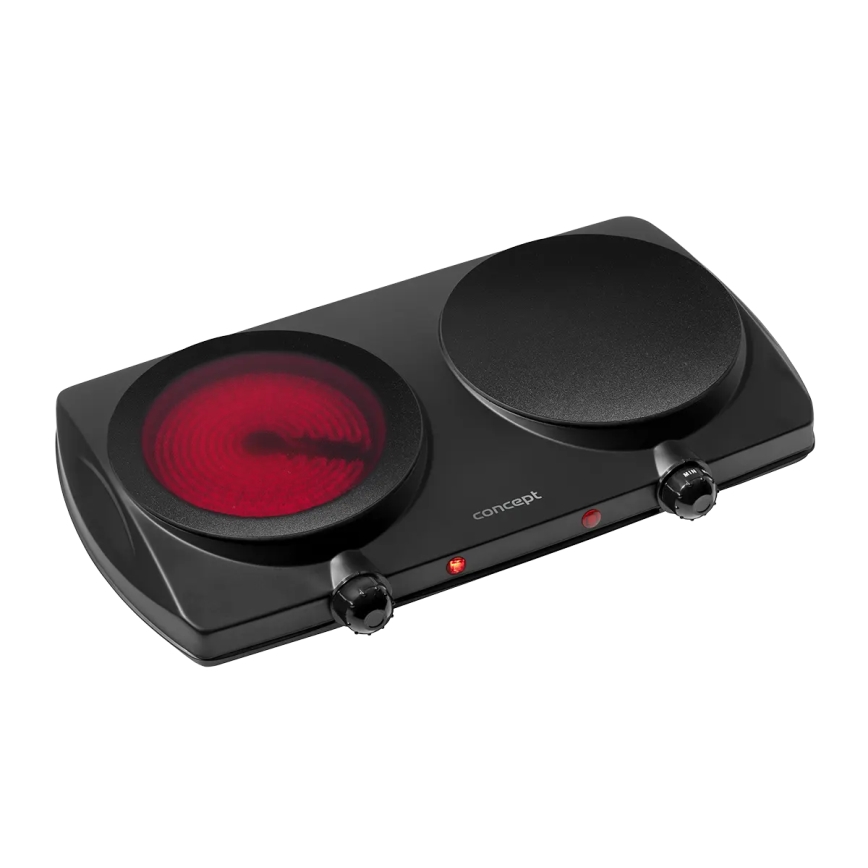 Concept VE3060 - Dvojplatničkový varič 2500W/230V čierny