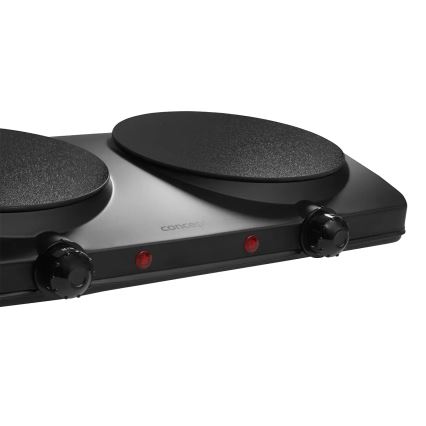 Concept VE3060 - Dvojplatničkový varič 2500W/230V čierny