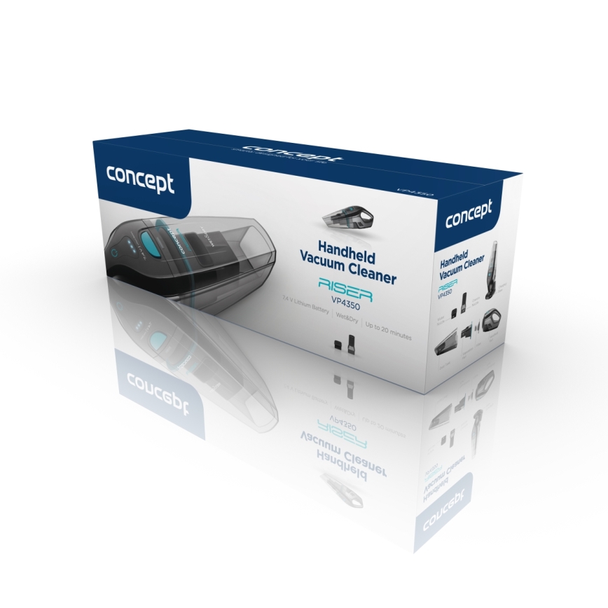 Concept VP4350 - Ručný vysávač na mokro a sucho RISER 50 W/7,4 V 2200 mAh čierna