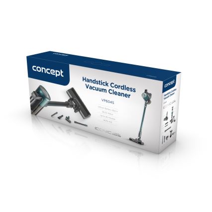 Concept VP6045 - Tyčový ručný vysávač 2v1 ICONIC SUCTION PRO 450W/29,6V 2500 mAh modrá