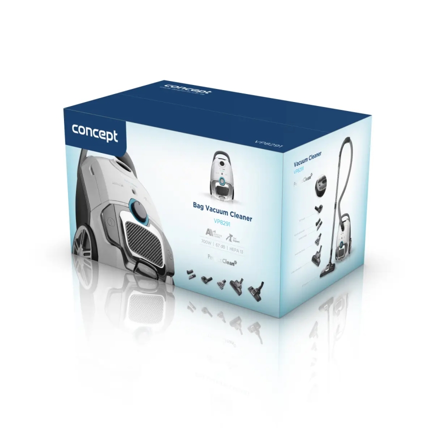 Concept VP8291 - Vrecový vysávač PERFECT CLEAN PET EXPERT 700W/230V biela