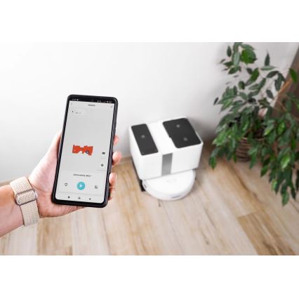 Concept VR4050 - Inteligentný robotický vysávač s mopom 2 v 1 OPTIMUS AQUA PRO LASER 3D 600W/230V 5200 mAh Wi-Fi biela