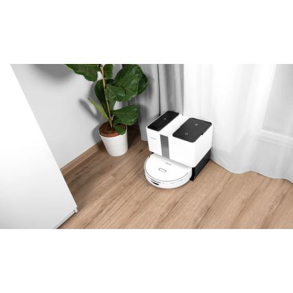Concept VR4050 - Inteligentný robotický vysávač s mopom 2 v 1 OPTIMUS AQUA PRO LASER 3D 600W/230V 5200 mAh Wi-Fi biela